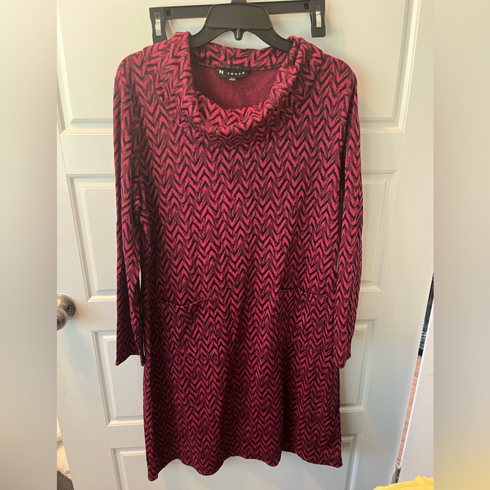N Touch Long Sleeved Cowl Neck Dress size Large